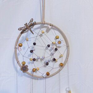 Dragonflies and Daisies Handcrafted Dreamcatcher